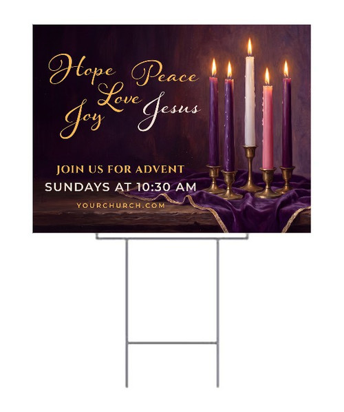 Hope Peace Joy Love Jesus Advent Yard Sign
