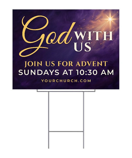 God With Us Advent Yard Sign