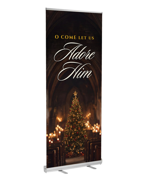 Let Us Adore Him Christmas D2 Retractable Banner