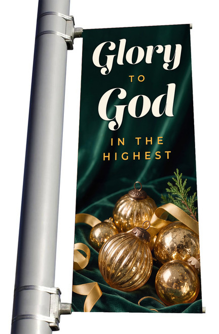Glory to God Christmas Light Pole Banner