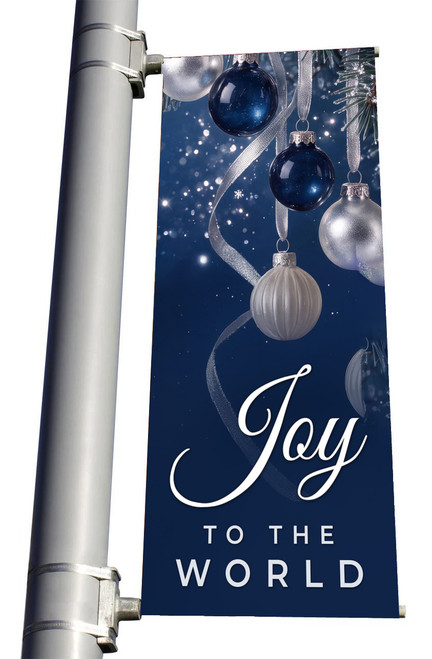 Joy to the World Christmas Light Pole Banner