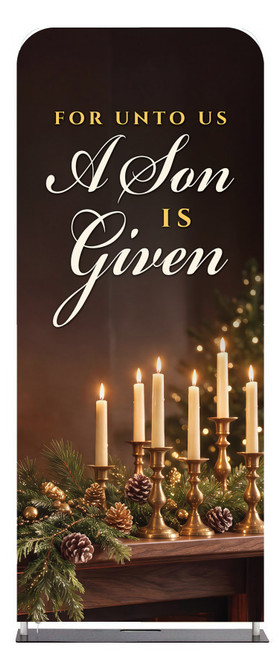 A Son is Given Christmas Tension Fabric Display