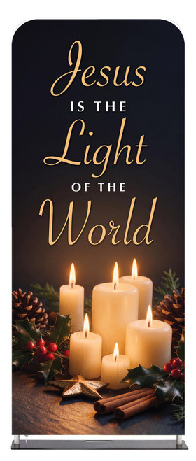 Jesus is the Light of the World Christmas Tension Fabric Display
