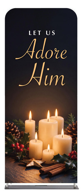Let Us Adore Him Christmas Tension Fabric Display