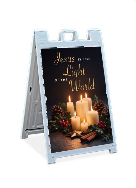 Jesus is the Light of the World Christmas Sandwich Sign