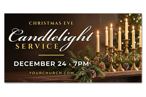 Candlelight Service Christmas outdoor banner
