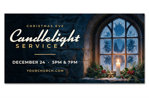 Candlelight Service Christmas outdoor banner