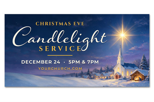 Candlelight Service Christmas outdoor banner