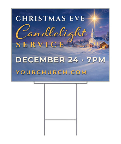 Candlelight Service Christmas Yard Sign