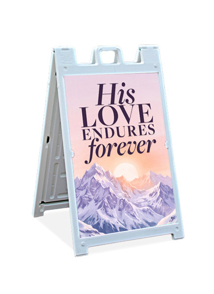 His Love Endures Forever Winter Sandwich Sign