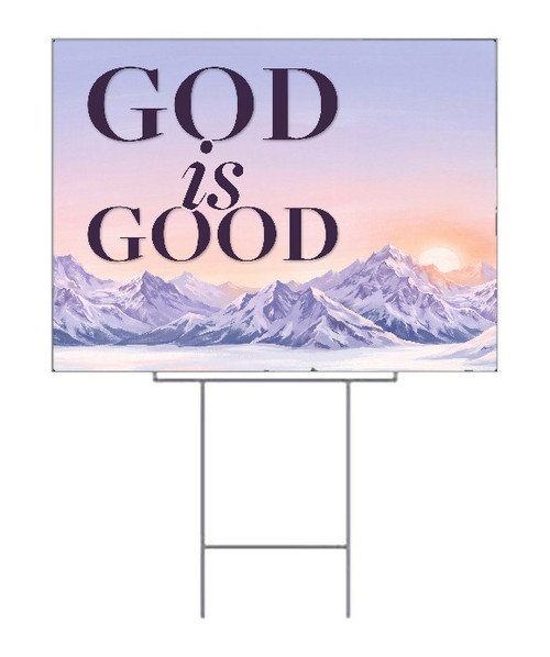 God is Good Winter Yard Sign