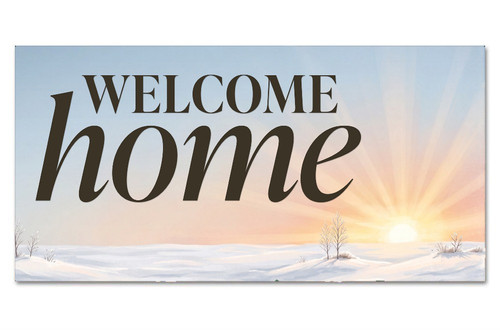 Welcome Home Winter outdoor banner