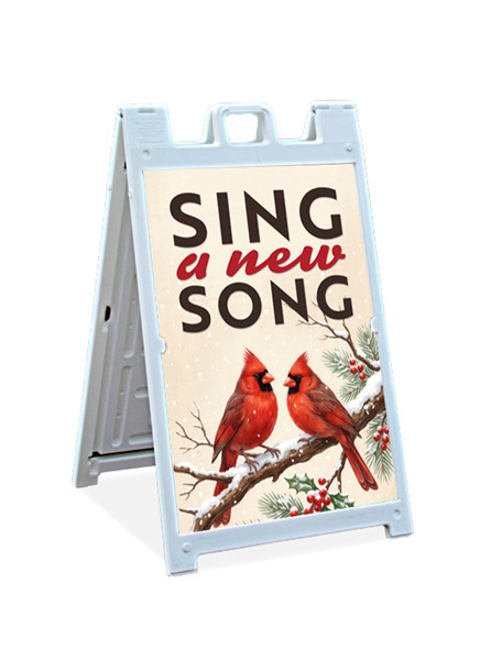 Sing a New Song Winter Sandwich Sign