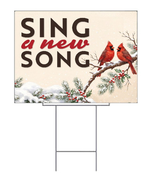 Sing a New Song Winter Yard Sign