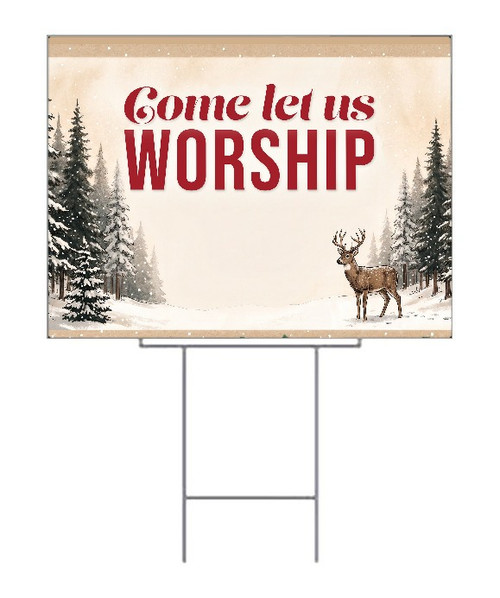 Worship Winter Yard Sign