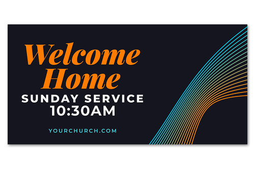 Welcome Home outdoor welcome banner - Flowing Ribbons