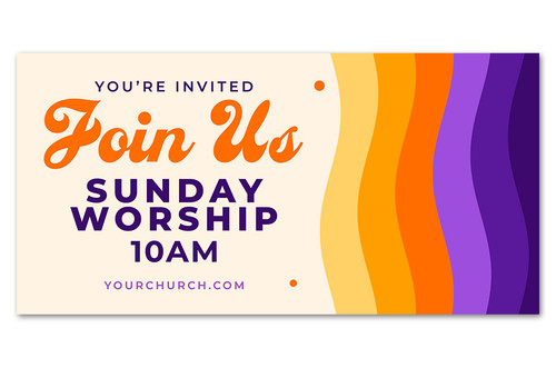 Join Us outdoor welcome banner - Groovy Waves