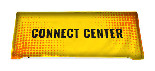 Connect Center Halftone table throw: bright yellow with orange halftone dots