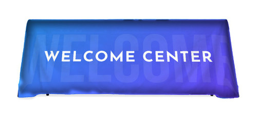 Welcome Center Gradient table throw: blue-to-purple gradient
