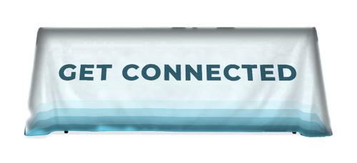 Get Connected Sky table throw: light sky blue with blue stripes