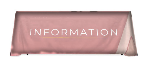 Information Blush table throw: blush pink with a gold line