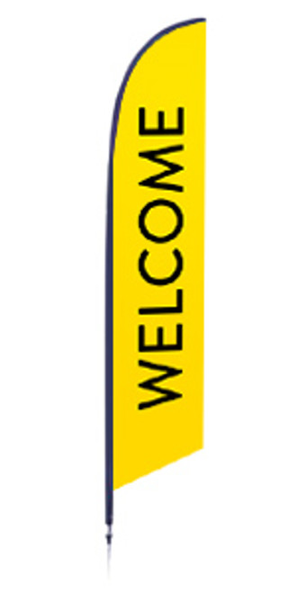 Welcome - Feather Flag - Yellow