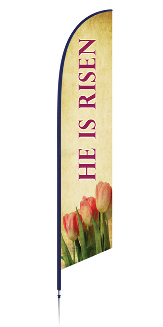 He is Risen - Easter Feather Flag - Tulips F-7 He is Risen - Easter Feather Flag - Tulips F-7