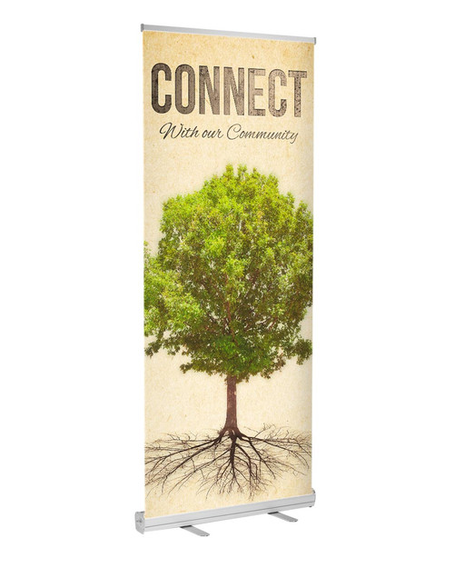 Welcome retractable banner connect tree