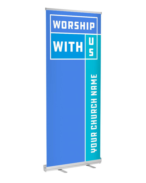 Retractable banner blue connect