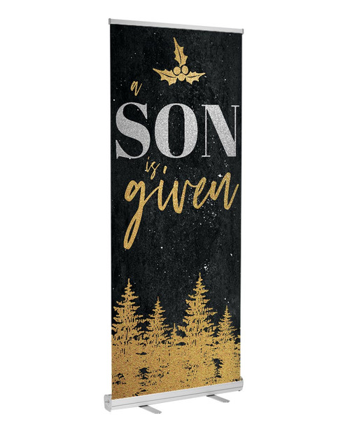retractable indoor banner christmas