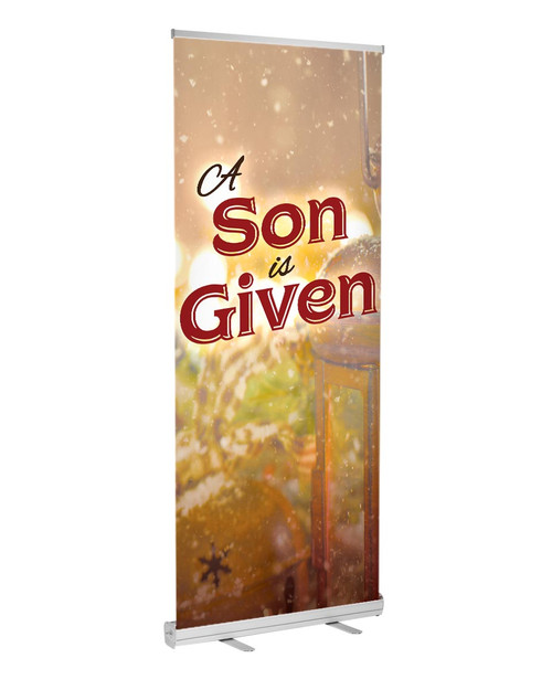 retractable indoor banner christmas