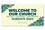 Welcome to Our Church outdoor welcome banner - Stained Glass Corners