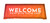 Welcome We're Glad You're Here Gradient table throw: pink-to-orange gradient, We're Glad You're Here