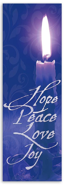 Blue Hope Peace Love Joy Advent candle banner ADV010