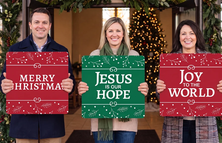 Christmas Handheld Signs