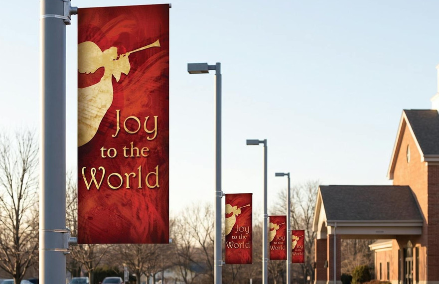 Christmas Light Pole Banners