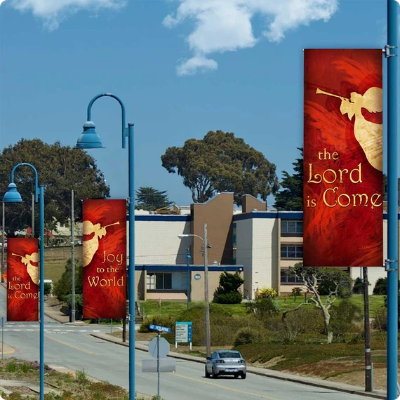 Christmas Light Pole Banners
