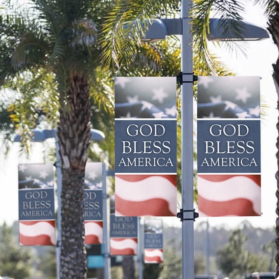 Patriotic Light Pole Banners