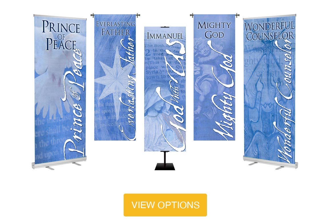 Blue Names of Christ Banners