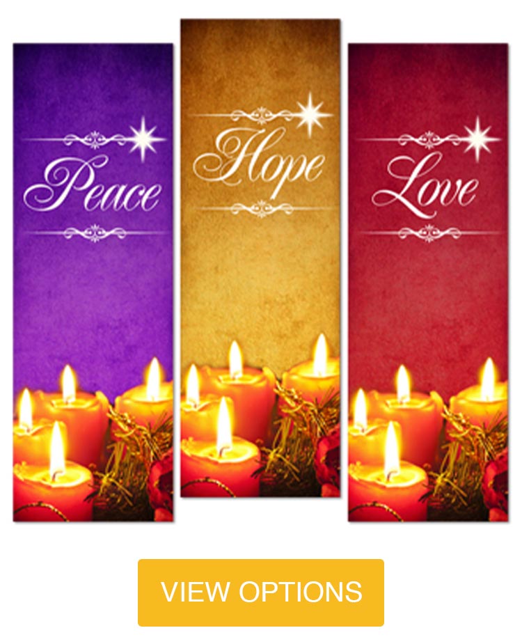 Traditional Christmas Candles Banner Series