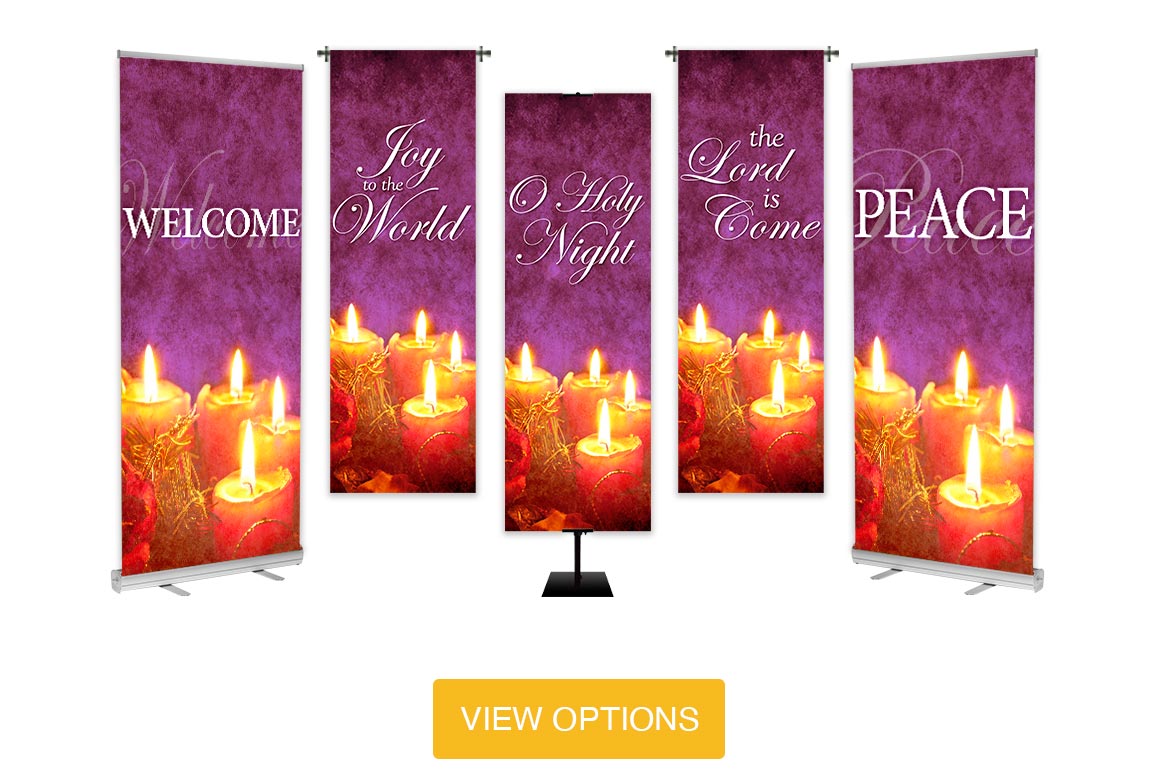 Advent Purple Candle Banners