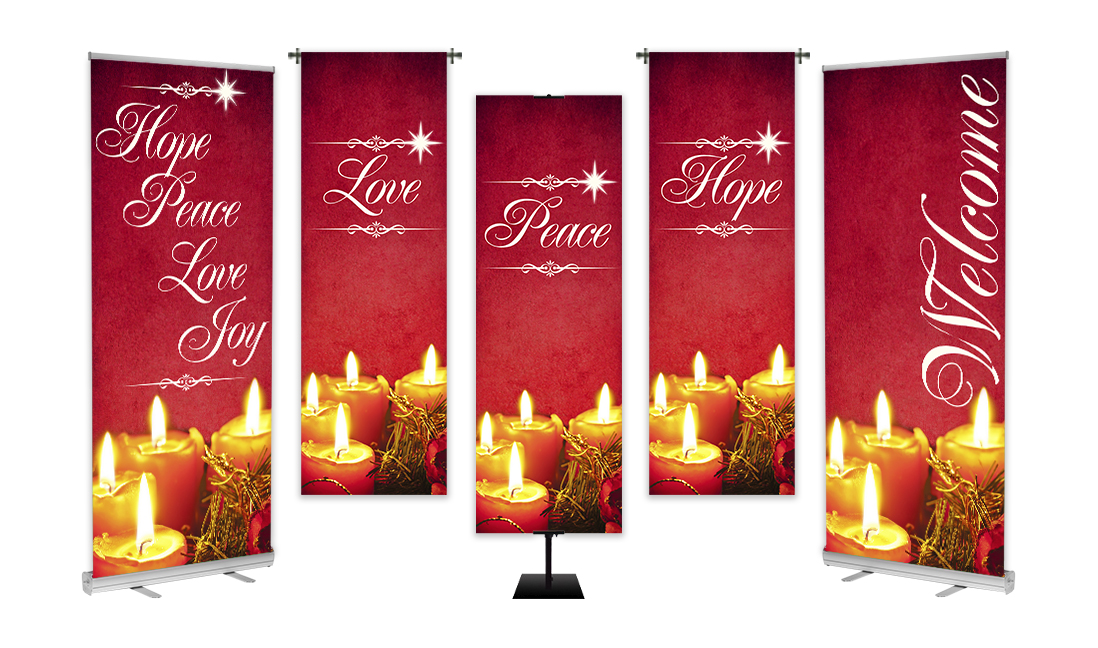 Christmas Traditional Candles Banner Series