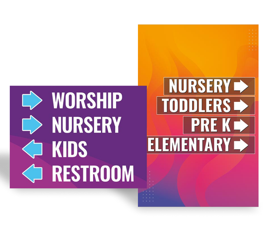Church Banners Directional Signs