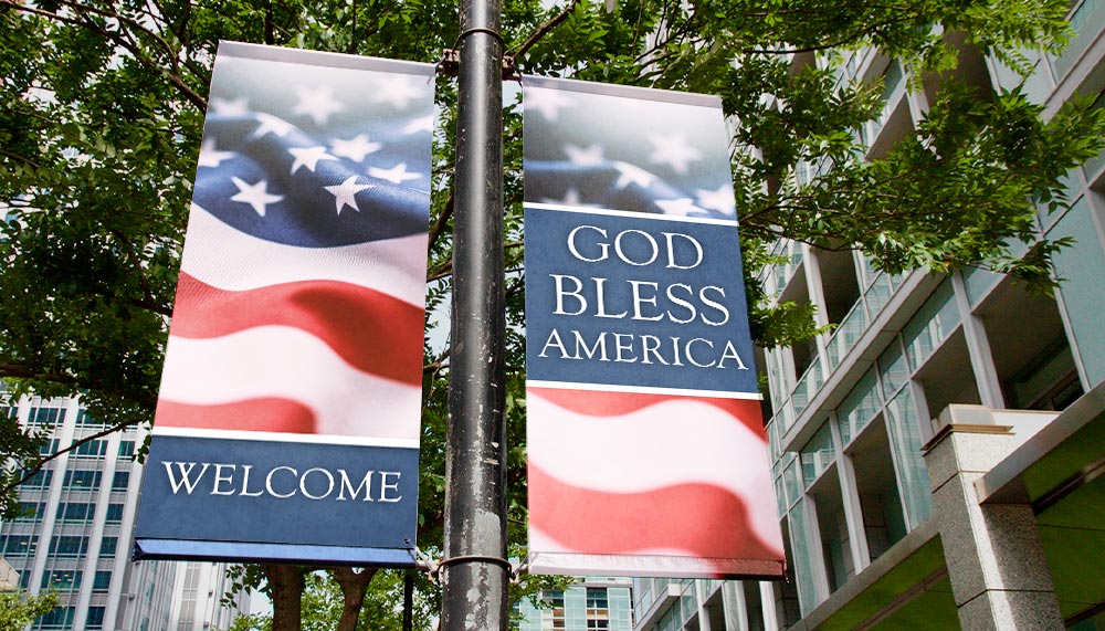 Patriotic Light Pole Banners