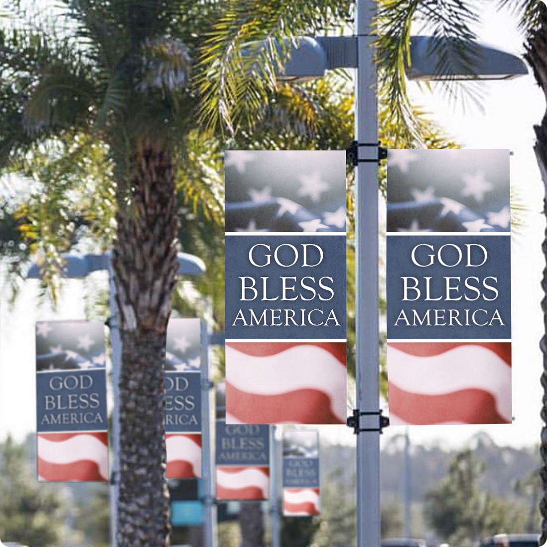Patriotic Light Pole Banners
