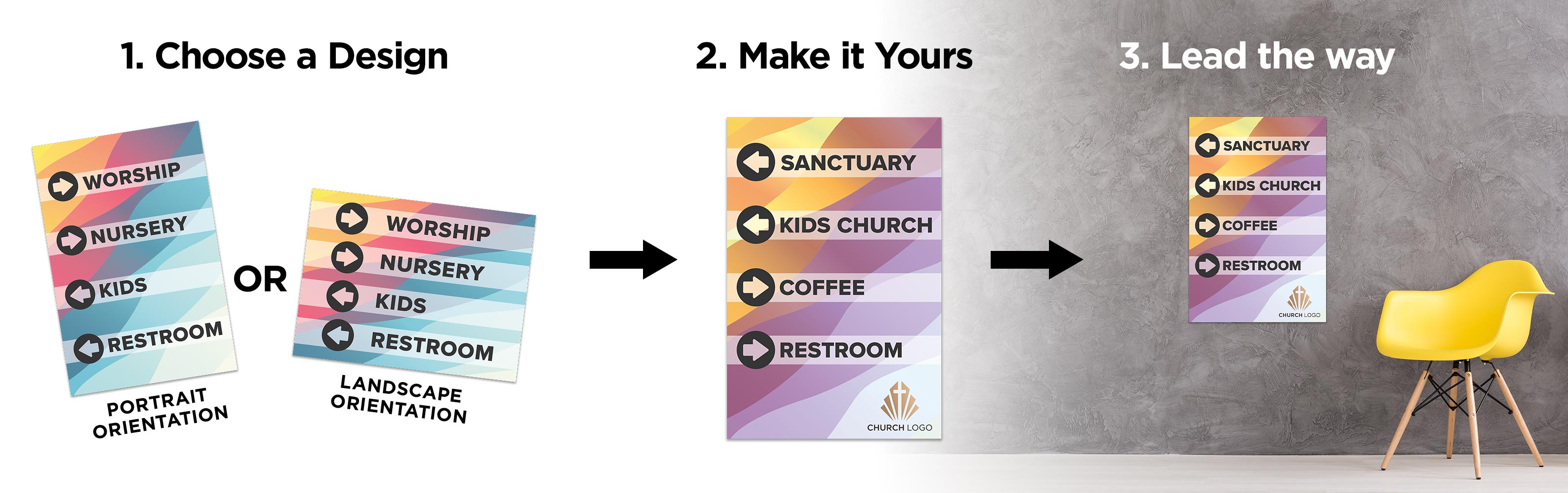 directional signs for churches