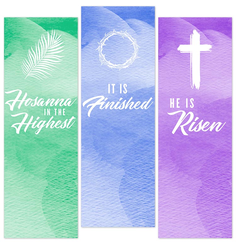 Watercolor Easter banner series