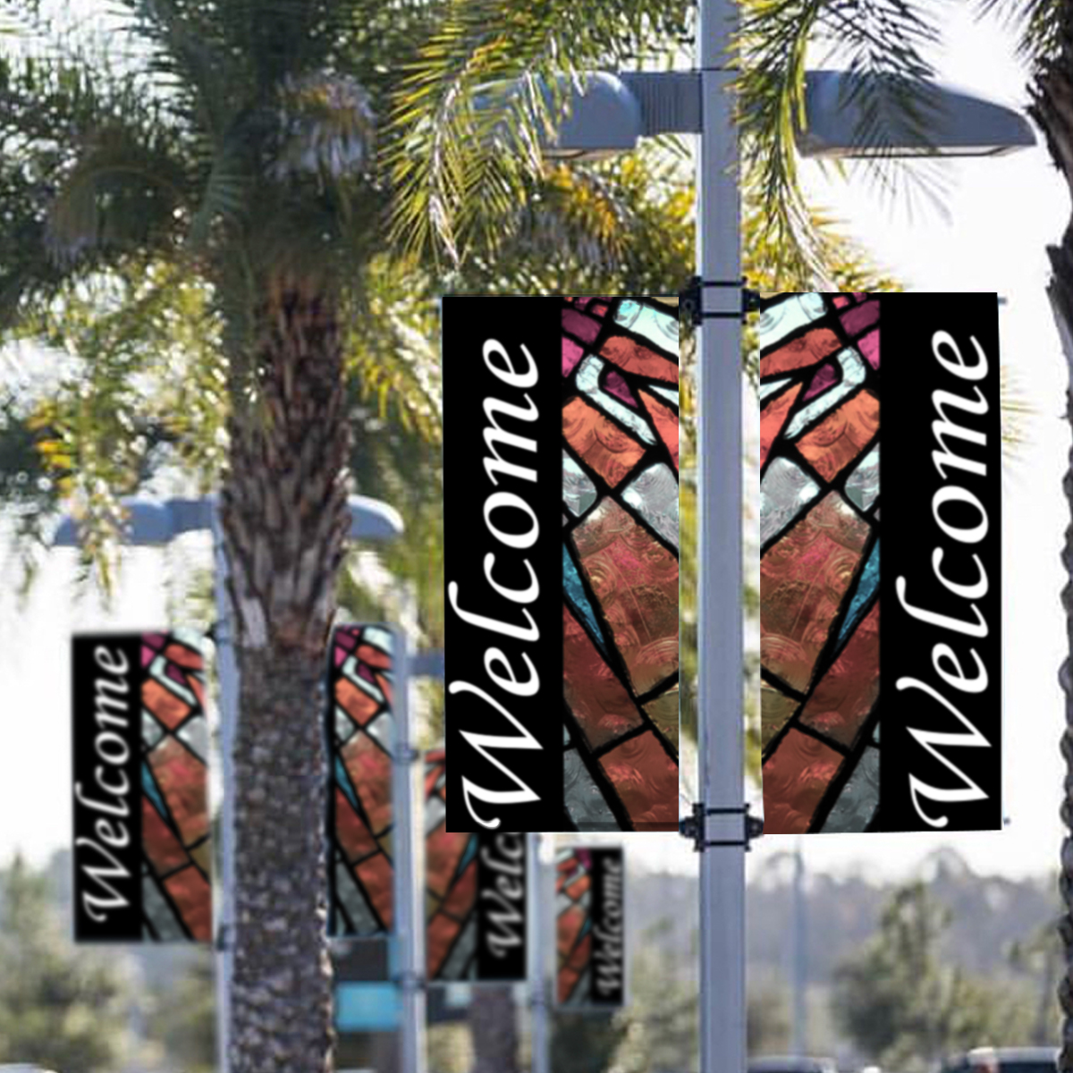 Welcome Pole Banners