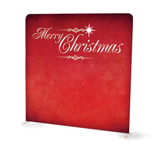 Merry Christmas - Tension Backdrop Display - Red Candles Star