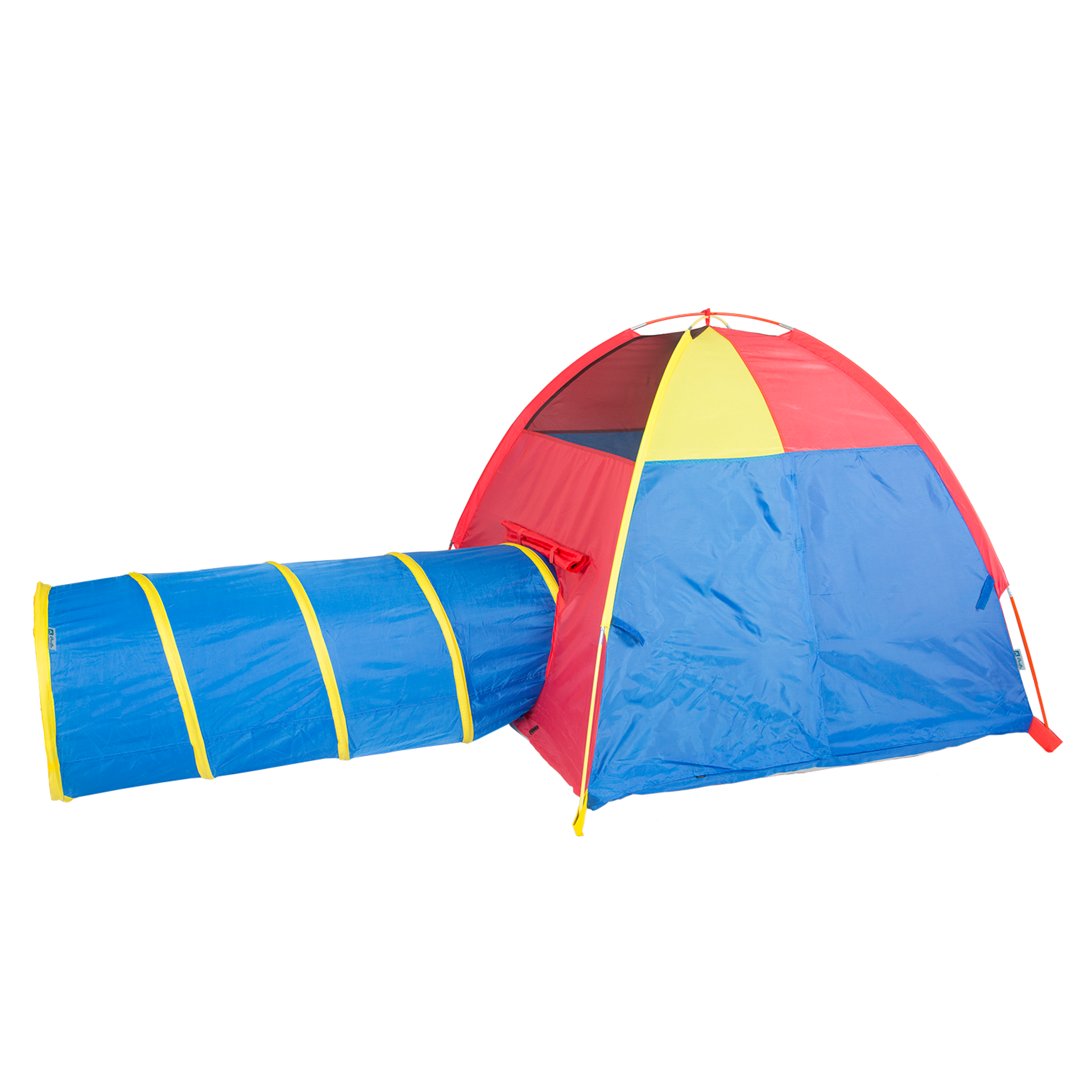 HideMe Red, Blue,Yellow Tent + Tunnel Play Combo Pacific Play Tents